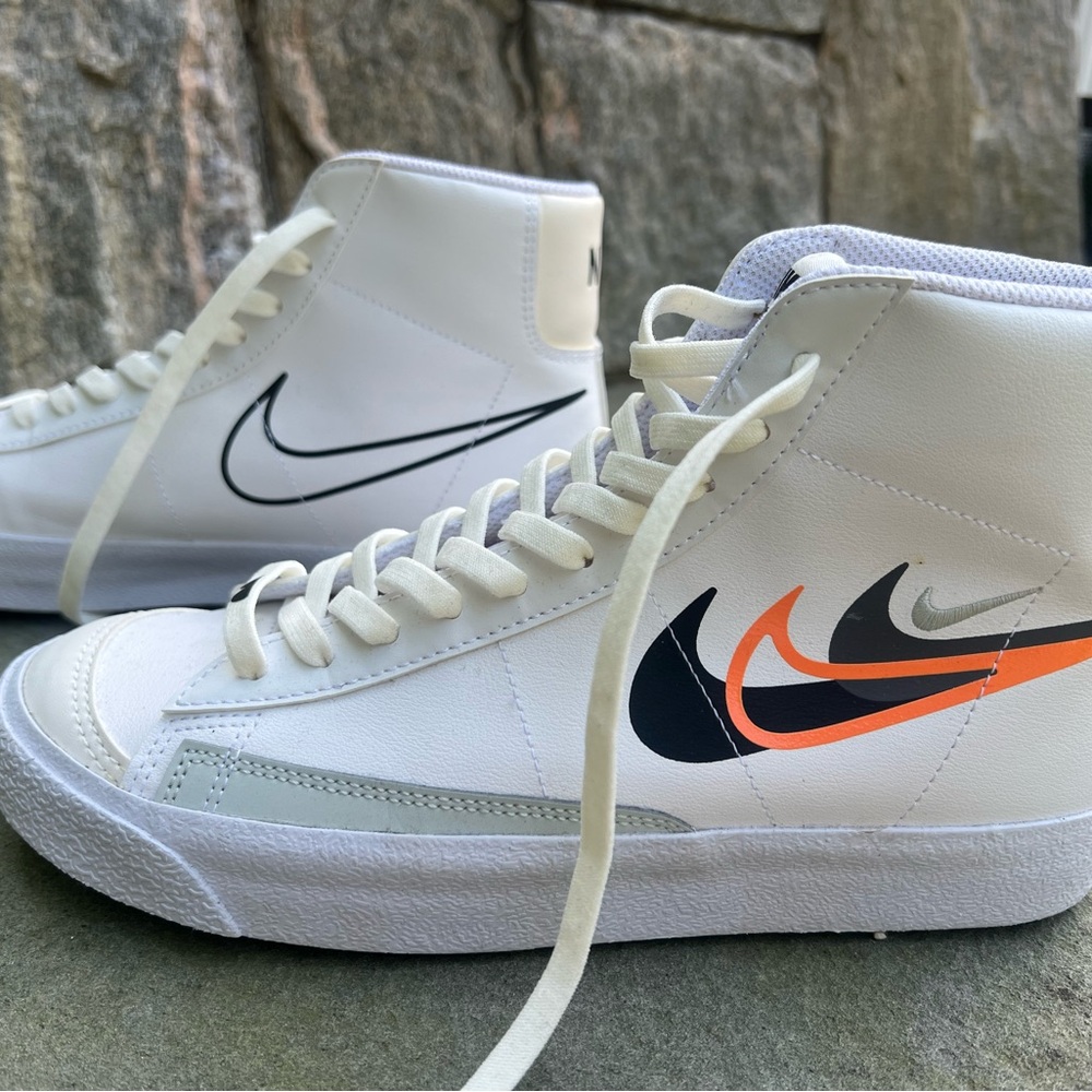 Nike Boy’s High-Top Sneakers - White, Black, and Orange